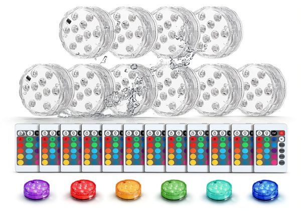 Mudder Submersible LED Lights Remote Control Waterproof-0