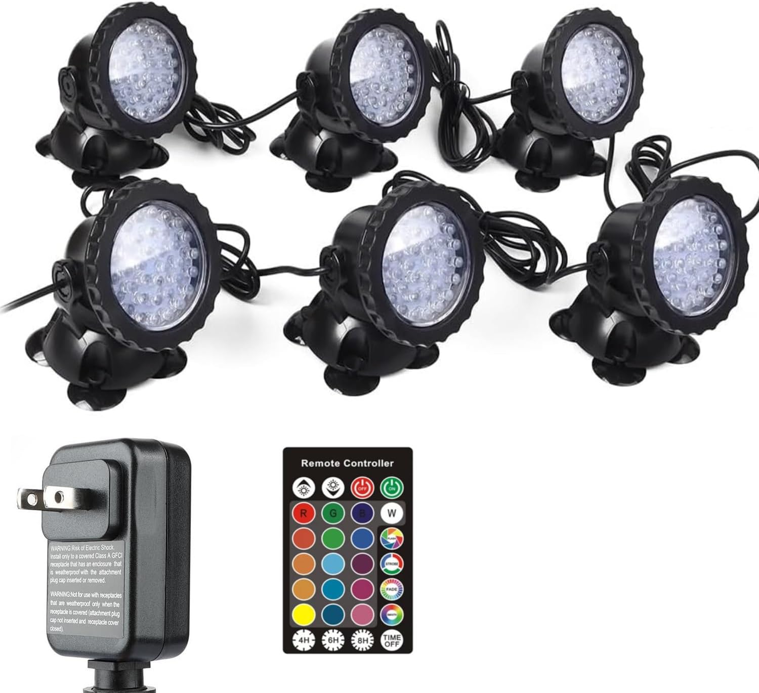 Installing Kooplicht Outdoor LED Pond Lights Waterproof Color Changing on a garden pond edge