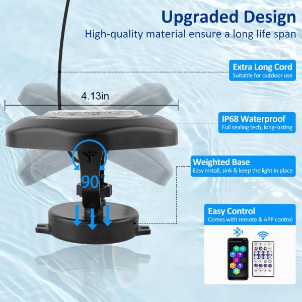 T-SUN RGB Pond Lights IP68 Waterproof Color Changing Garden-1