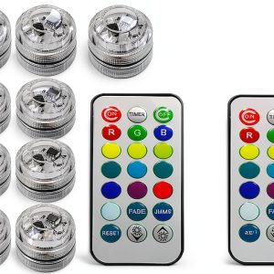 Fanzod Submersible LED Lights Remote Control Waterproof Mini-0