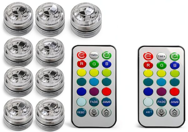 Fanzod Submersible LED Lights Remote Control Waterproof Mini-0