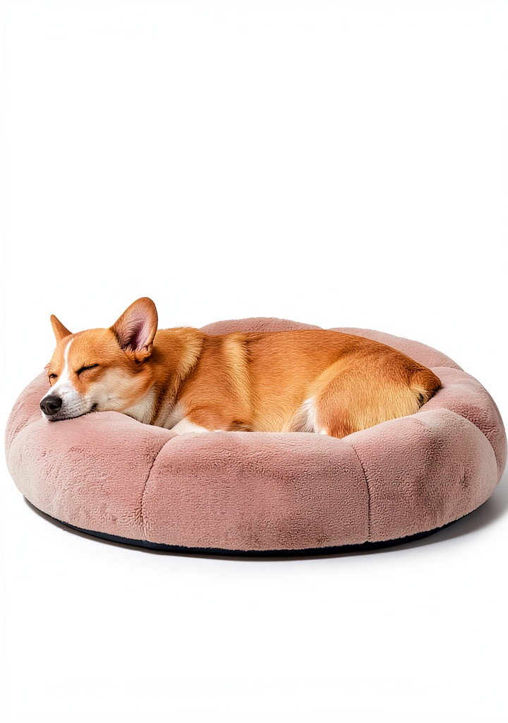 OhGeni orthopedic dog bed in a home setting with a large dog resting comfortably