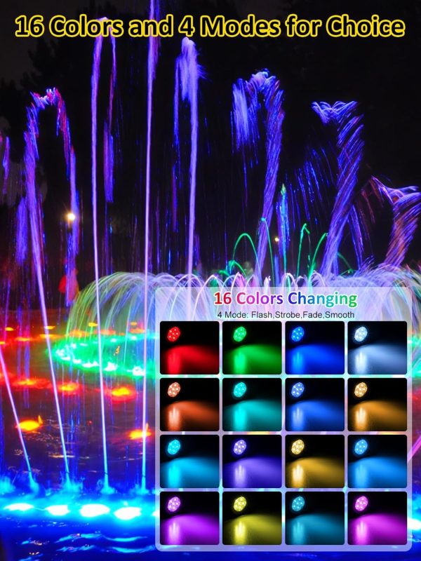 T-SUN Underwater Pond Lights LED RGB Remote Control-1