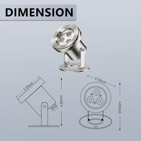 LyLmLe Smart Pond Lights App Control Stainless Steel-8