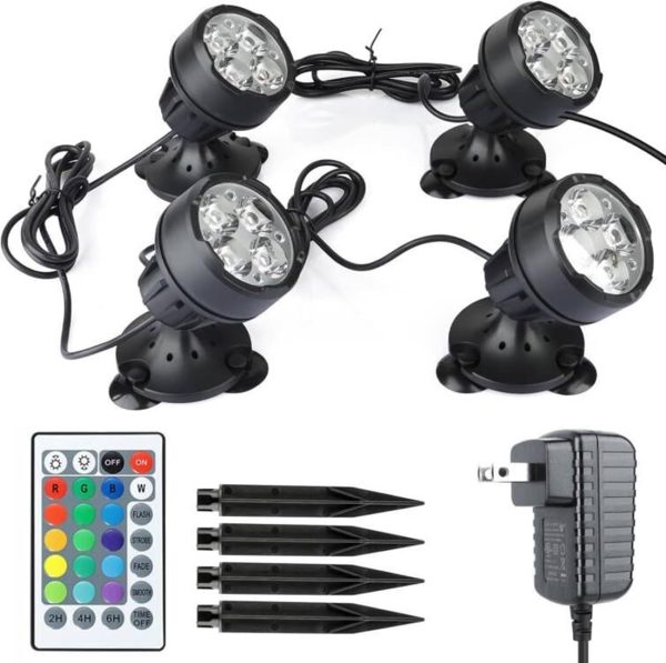 yoosuml RGBW LED Pond Lights Waterproof Outdoor Garden-0