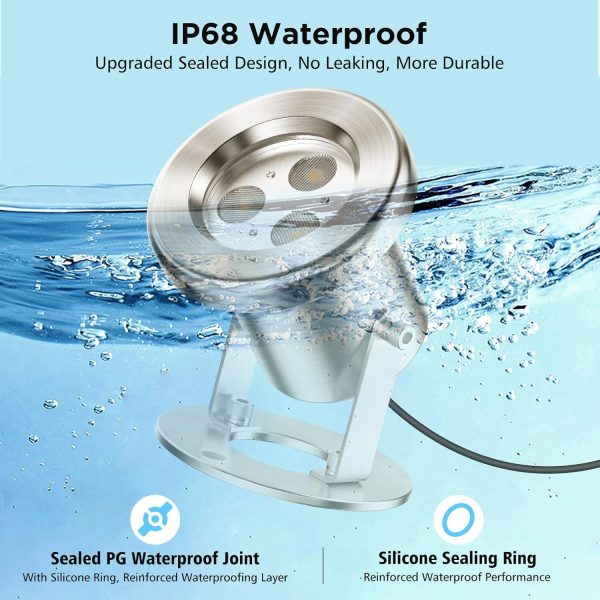 LyLmLe Smart Pond Lights App Control Stainless Steel-3