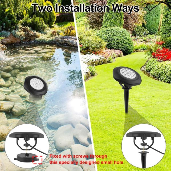 CREPOW Solar Pond Lights RGB Waterproof Outdoor Garden-6