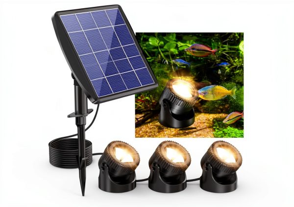 Solar Pond Lights Outdoor IP68 Waterproof Art Deco Design-0