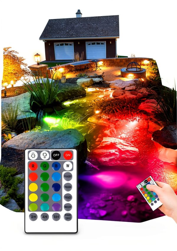 T-SUN LED Pond Lights IP68 Waterproof Remote Control-3