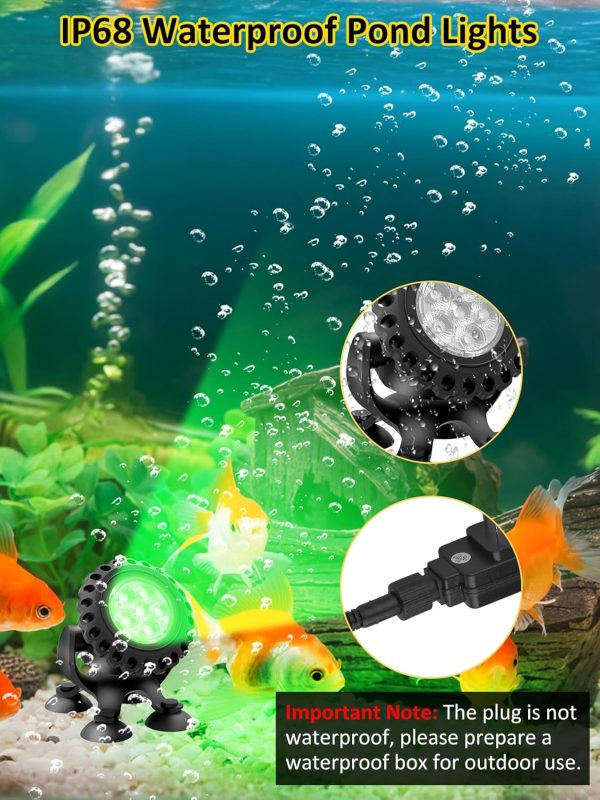 T-SUN Underwater Pond Lights LED RGB Remote Control-4