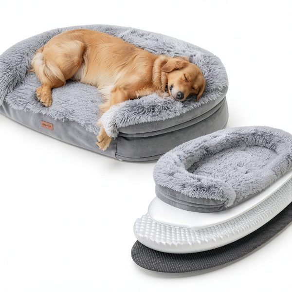 Iweepet Orthopedic Dog Bed Thick Egg Crate Foam-4