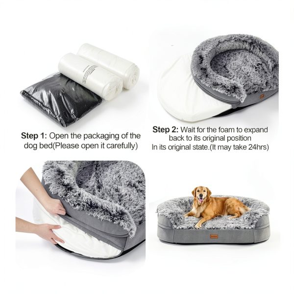 Iweepet Orthopedic Dog Bed Thick Egg Crate Foam-8