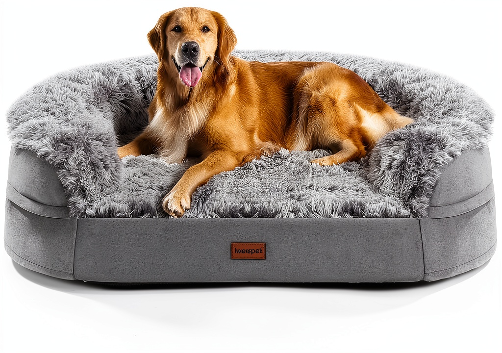 Iweepet orthopedic dog bed placed in a living room setting