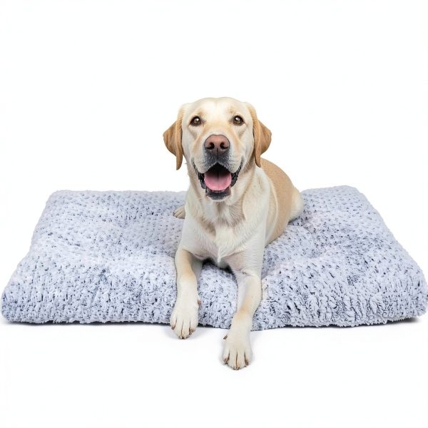 Dog Crate Bed KSIIA Rose Velvet Luxury Support-1