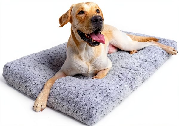 Dog Crate Bed KSIIA Rose Velvet Luxury Support-0