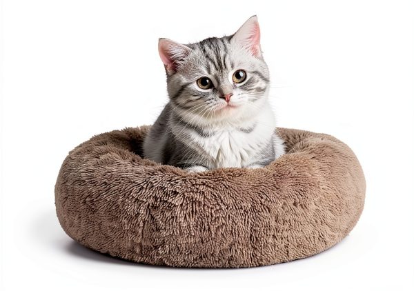 perpets Dog Bed Round Faux Fur 23x23 Grey Blue Model 427-5