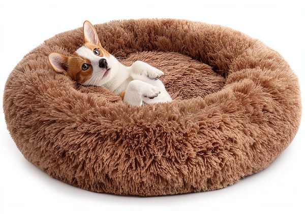 perpets Dog Bed Round Faux Fur 23x23 Grey Blue Model 427-0