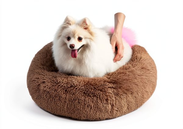 perpets Dog Bed Round Faux Fur 23x23 Grey Blue Model 427-4