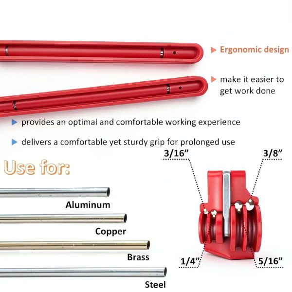 Tubing Bender TUBPRO 4-in-1 Hand Tool for Copper Brass Steel 0-180-1